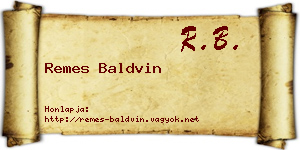 Remes Baldvin névjegykártya